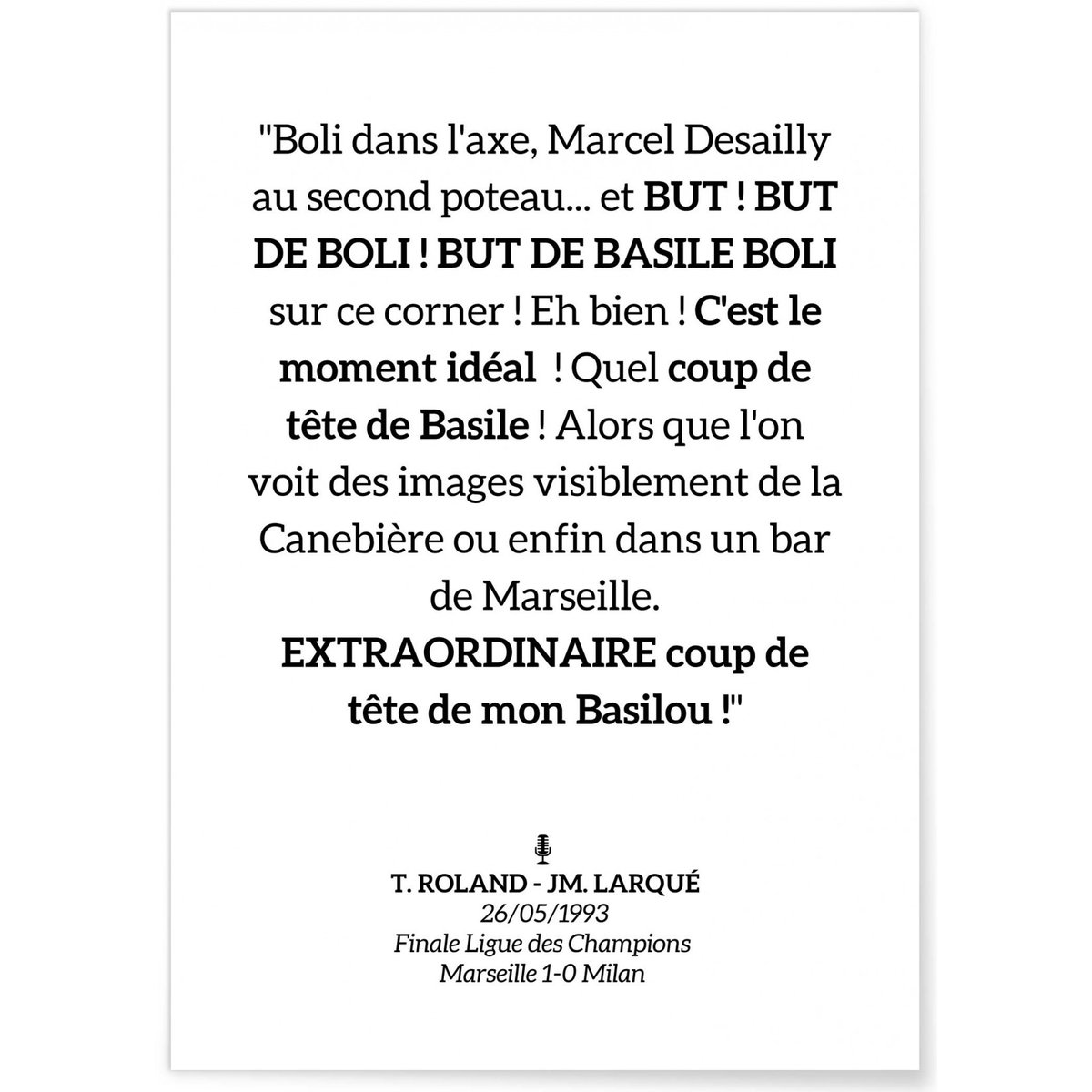 Affiche Basile Boli blanc, L'AFFICHERIE