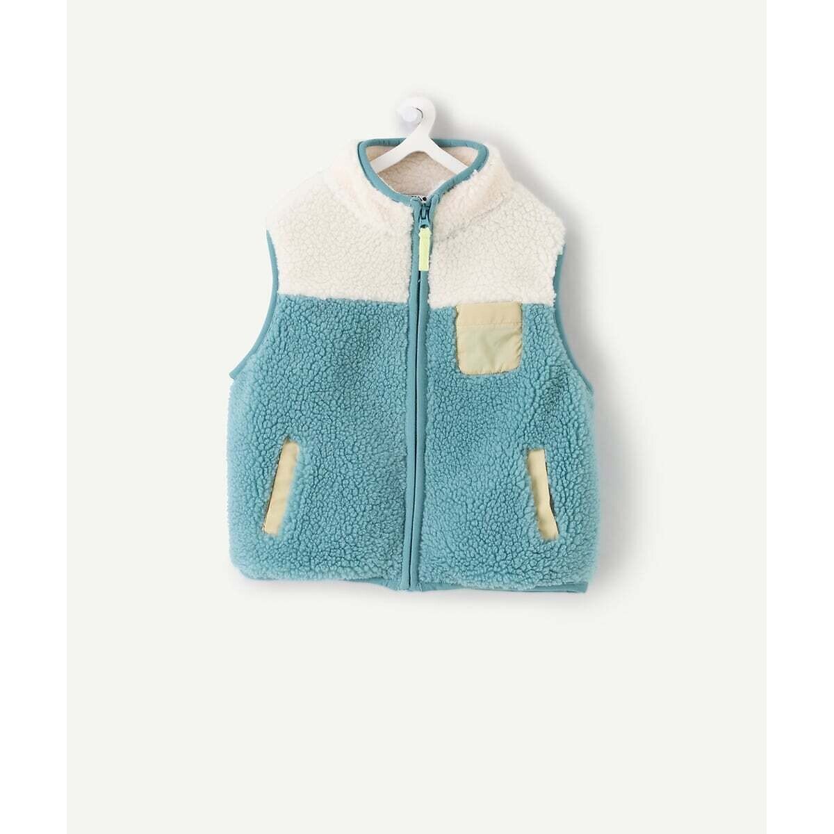 Veste sans manches, en sherpa bleu, TAPE A L'OEIL