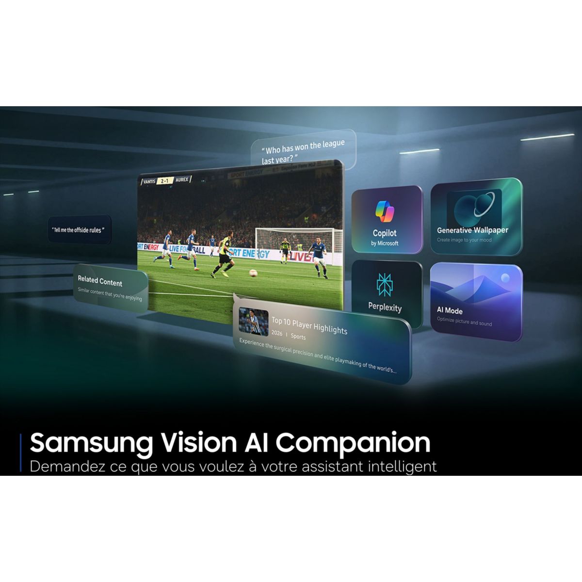 TV LED TU43U8005H (2026) 43" (108 cm) 4K Ultra HD - Smart TV avec IA couleur unique, SAMSUNG