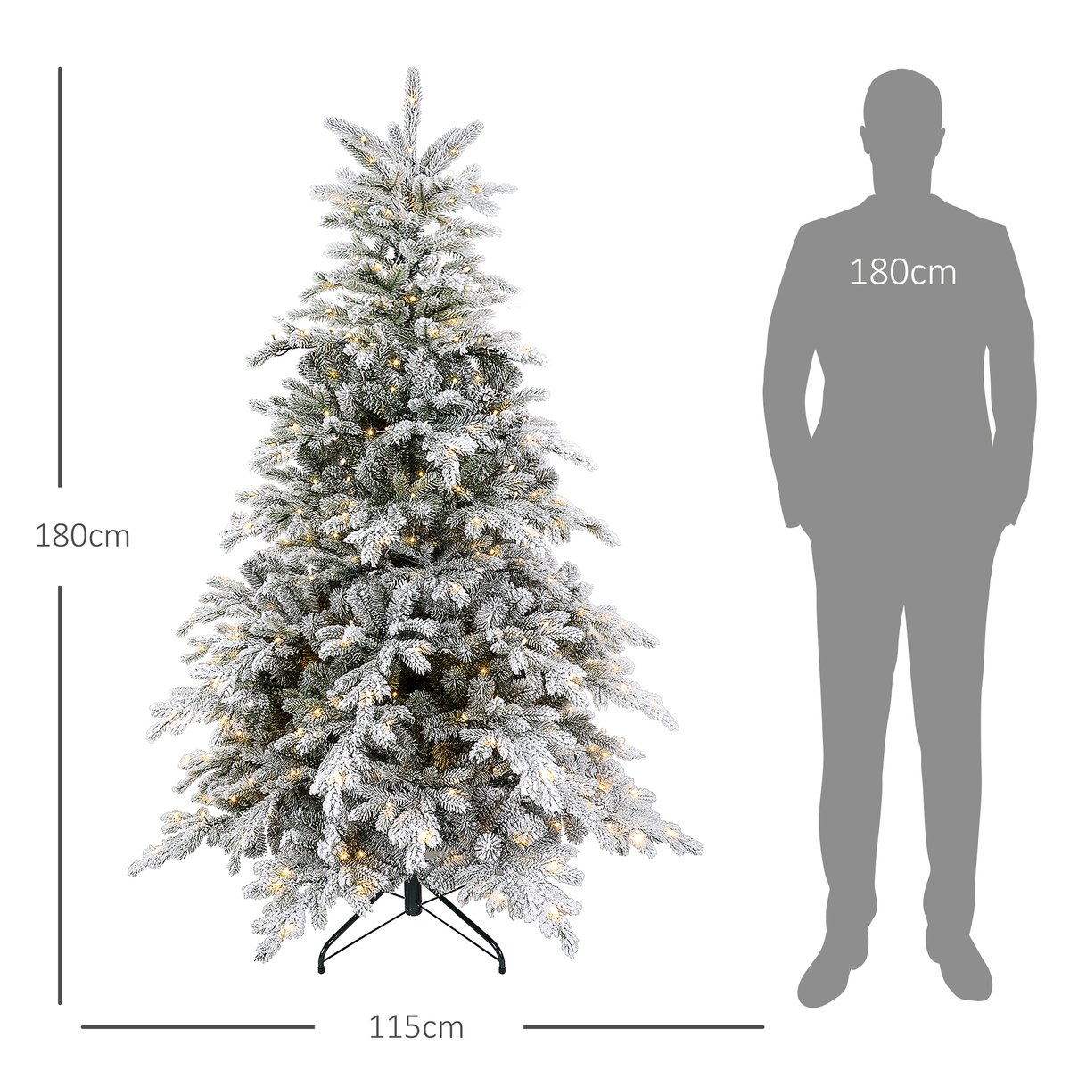 Sapin de Noël illuminé Plastique Vert vert, HOMCOM