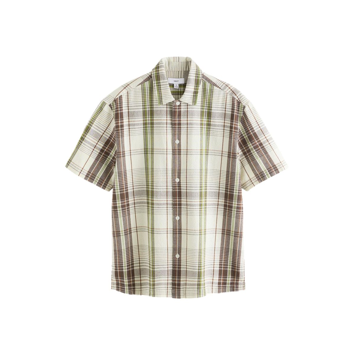 Chemise à carreaux en manches courtes naturel, NEXT