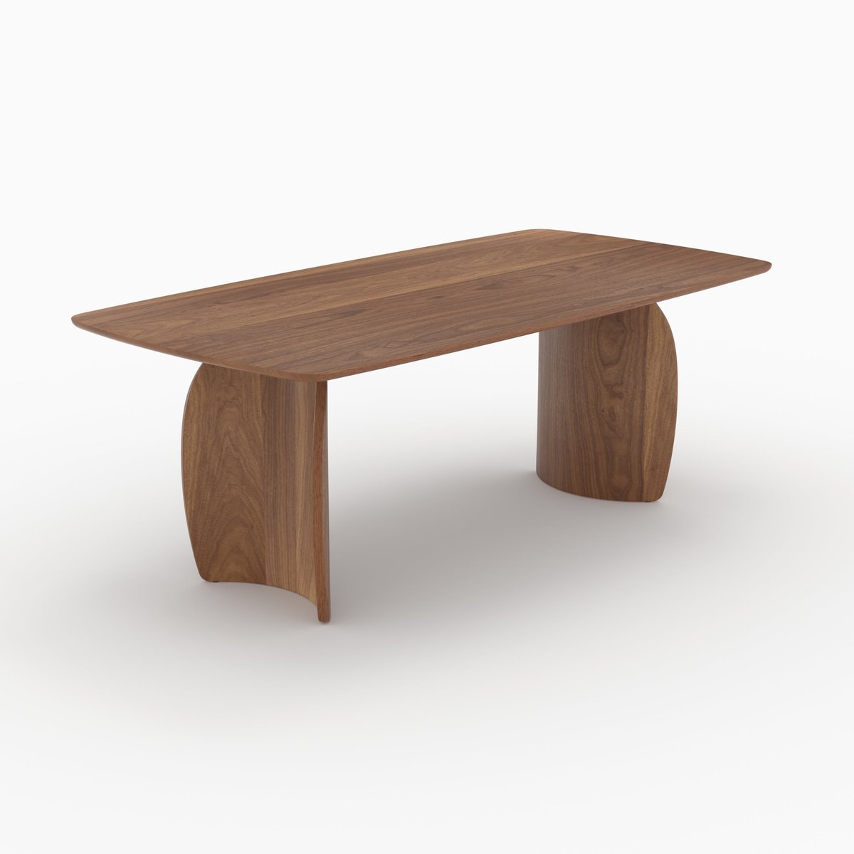 Table rectangulaire 6 places en bois contreplaqué et placage en noyer - ASMA marron foncé, MAISON PAVANE