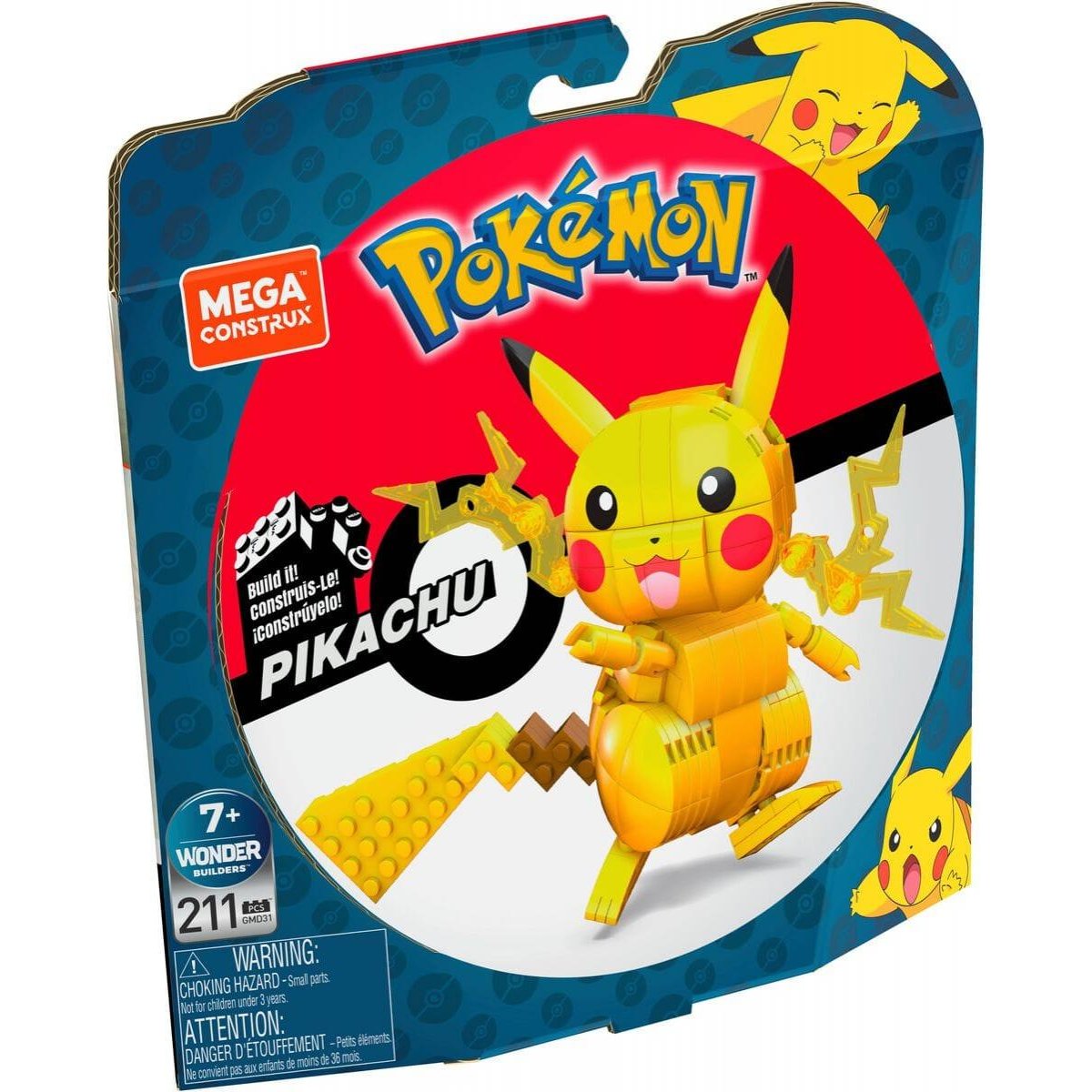 Mega Construx Pokemon Pikachu a construire couleur unique, MATTEL