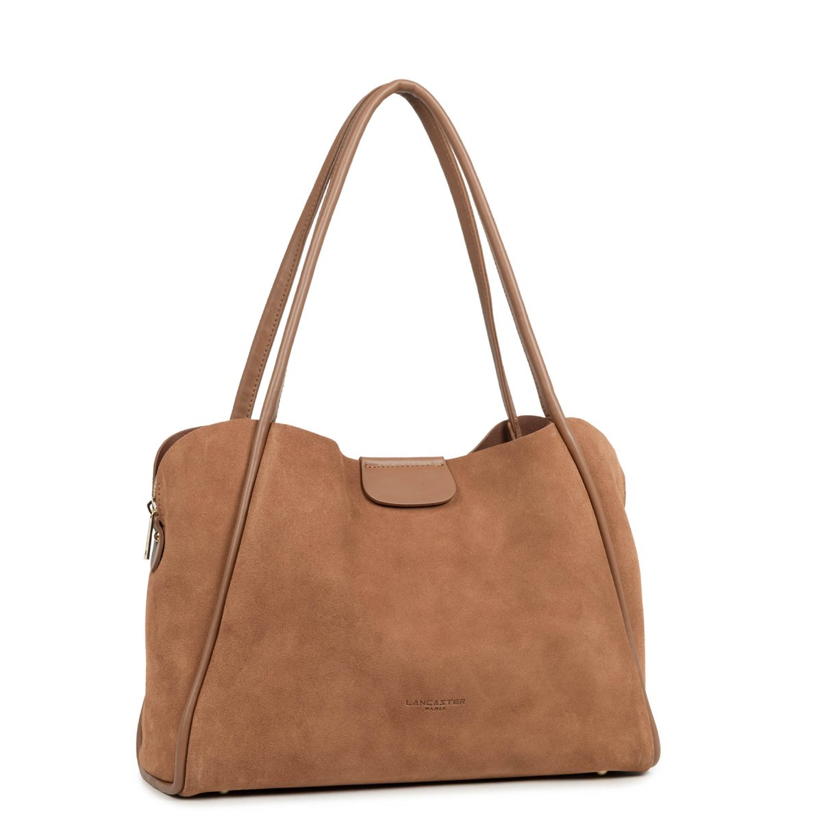 Grand sac cabas épaule, Made in France SUÈDE IDA moka, LANCASTER