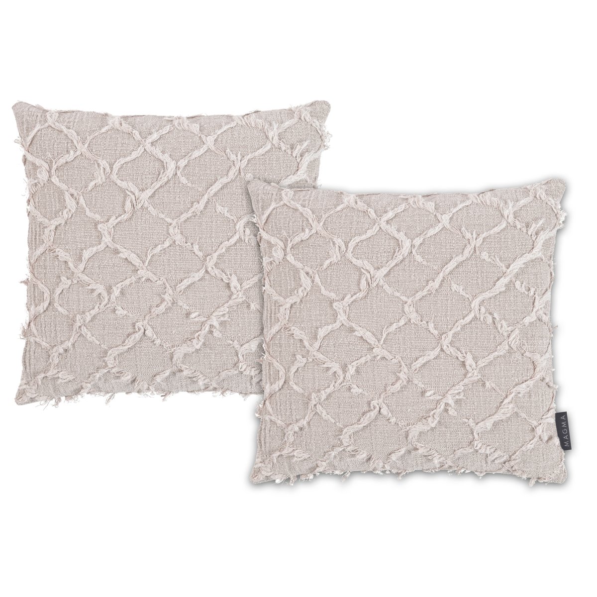 Housses de coussin jacquard velours relief NOMI- Lot de 2 nature, MAGMA HEIMTEX