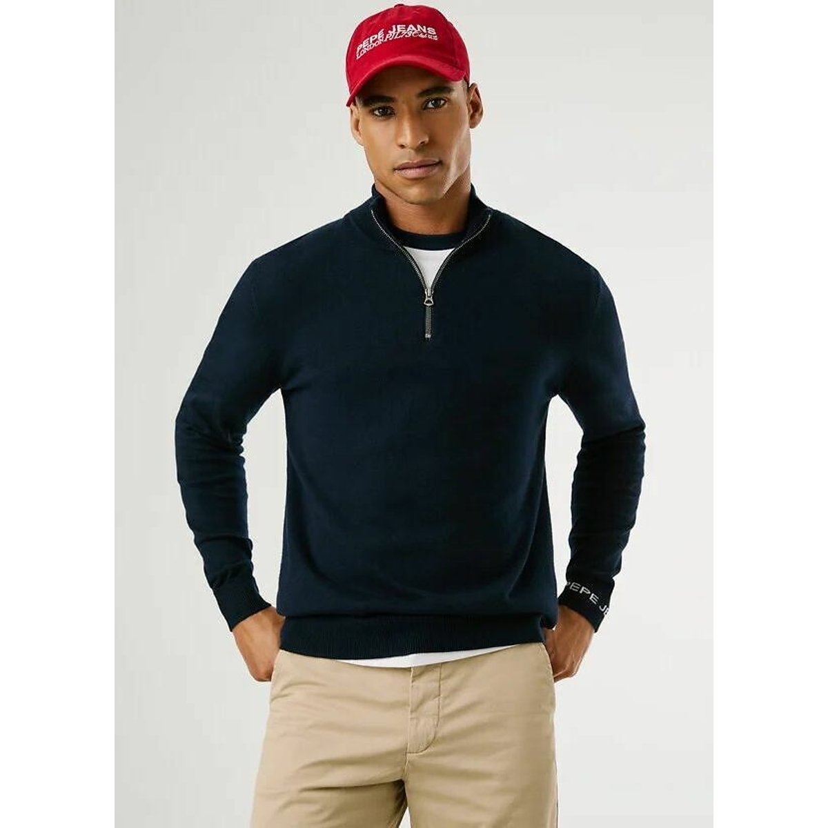 André Half Zip Jumper navy blue, PEPE JEANS