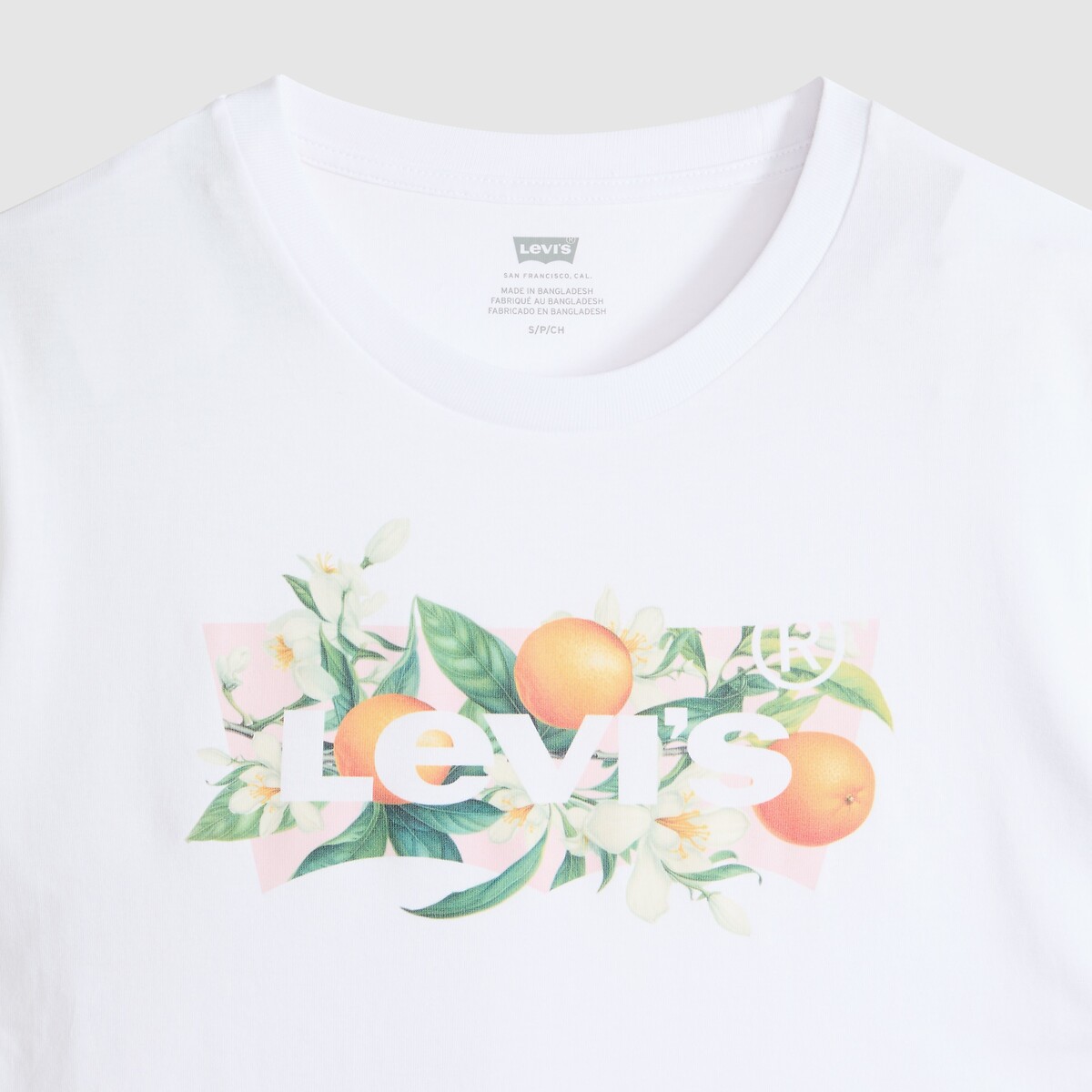 Tshirt col rond manches courtes logo blanc, LEVI'S