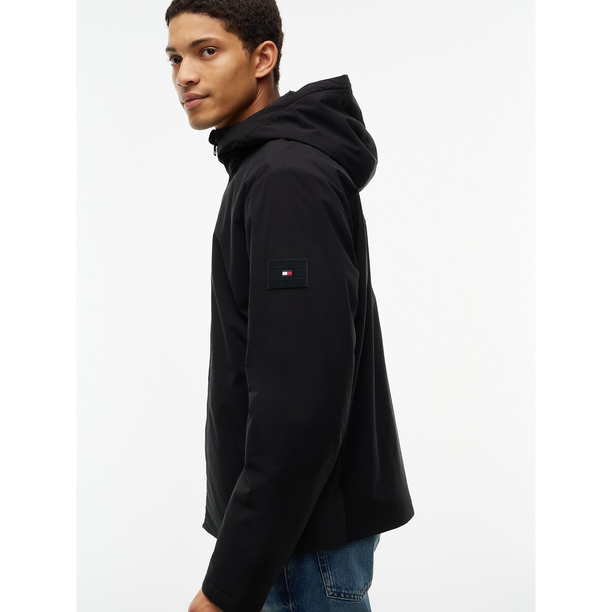 Coupe-vent à capuche noir, TOMMY HILFIGER