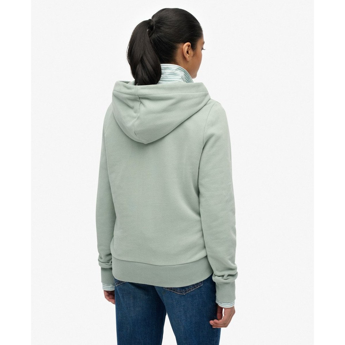 Sweat à capuche Vintage Logo Tokyo Coupe Décontractée vert jade clair, SUPERDRY
