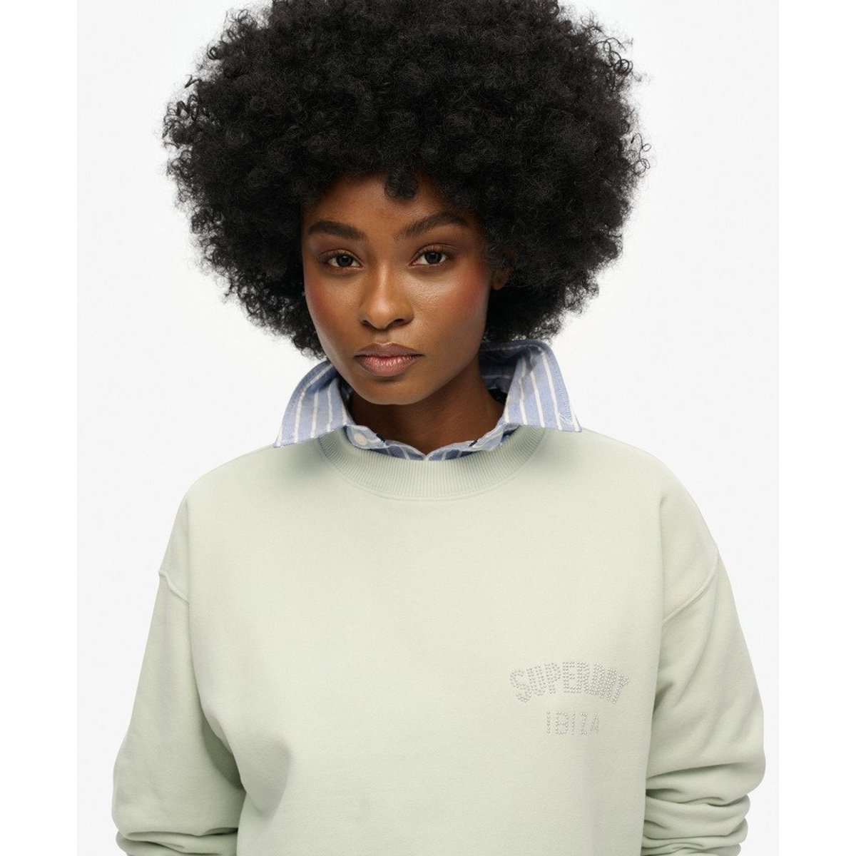 Sweat ras du cou ample Sport Luxe bleu fumé, SUPERDRY