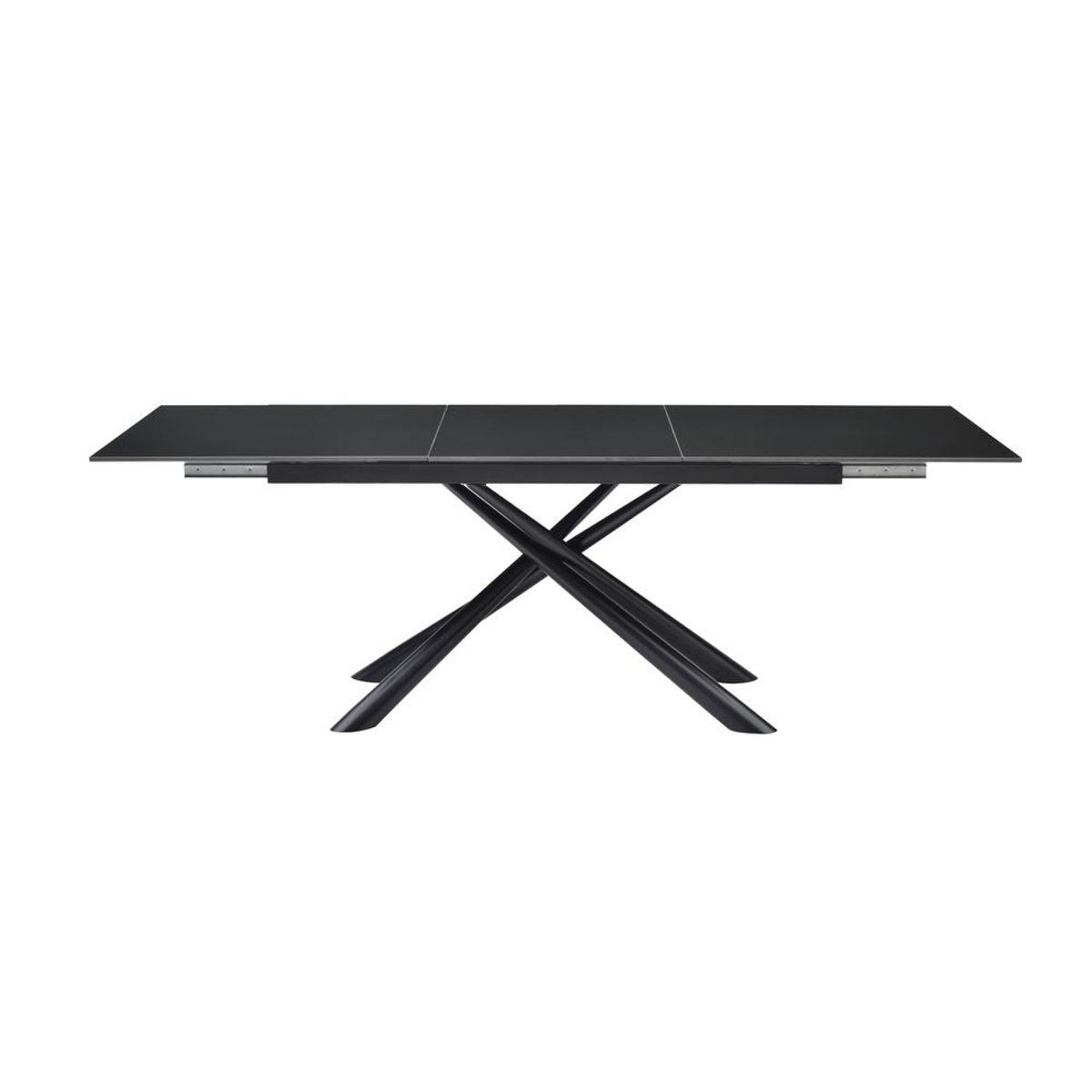 Table repas en céramique 160 cm avec allonge noir, ZAGO