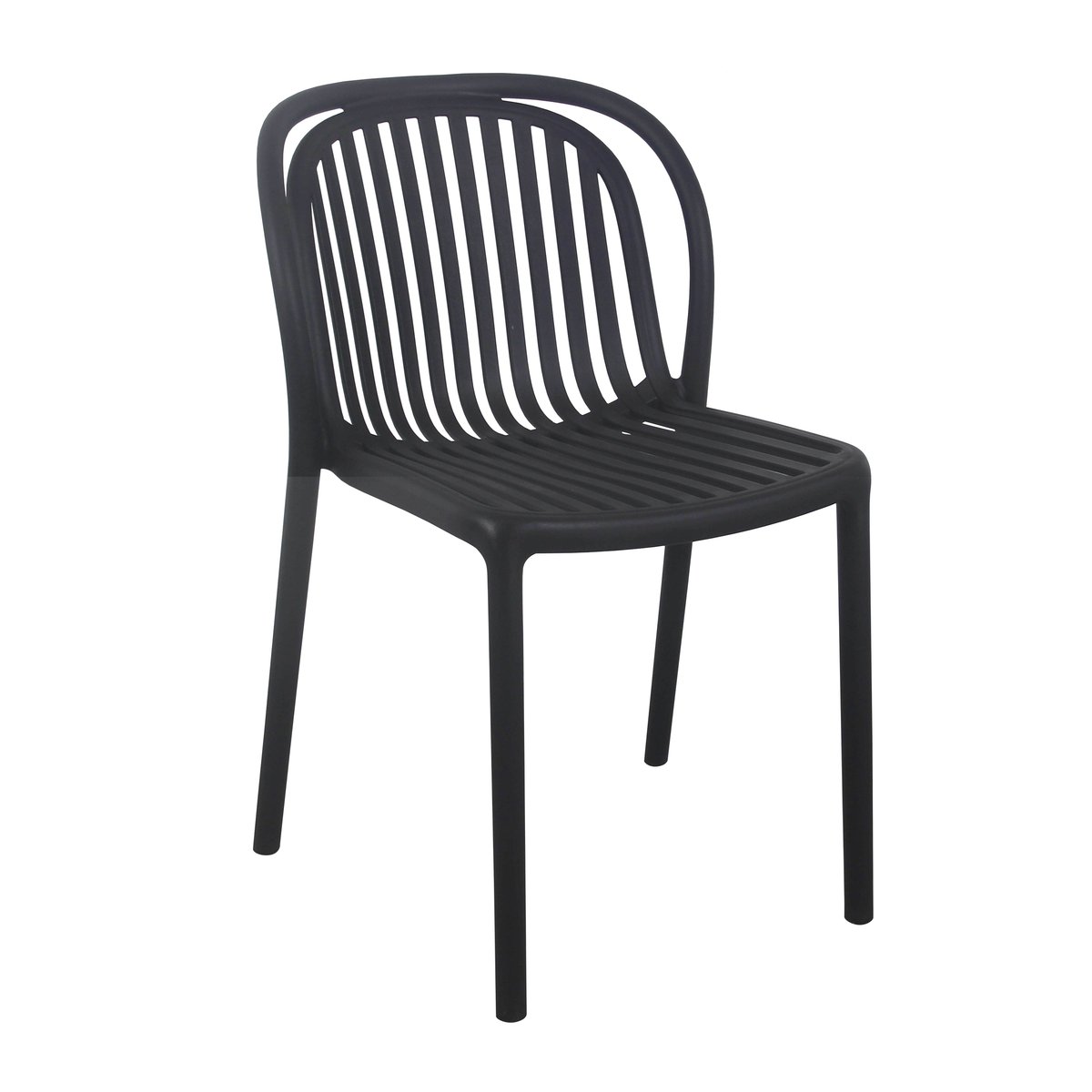 Chaise de terrasse en plastique, COPENHAGUE noir, OVIALA