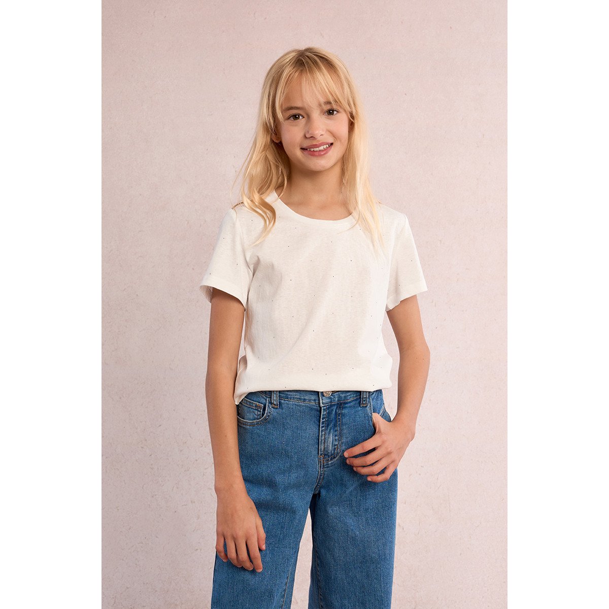 T-shirt à strass blanc, MOLLY BRACKEN GIRL
