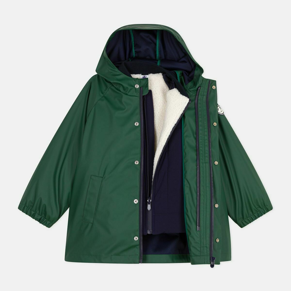 Ciré mixte 3 en 1, idéal pour toutes les saisons. vert, PETIT BATEAU