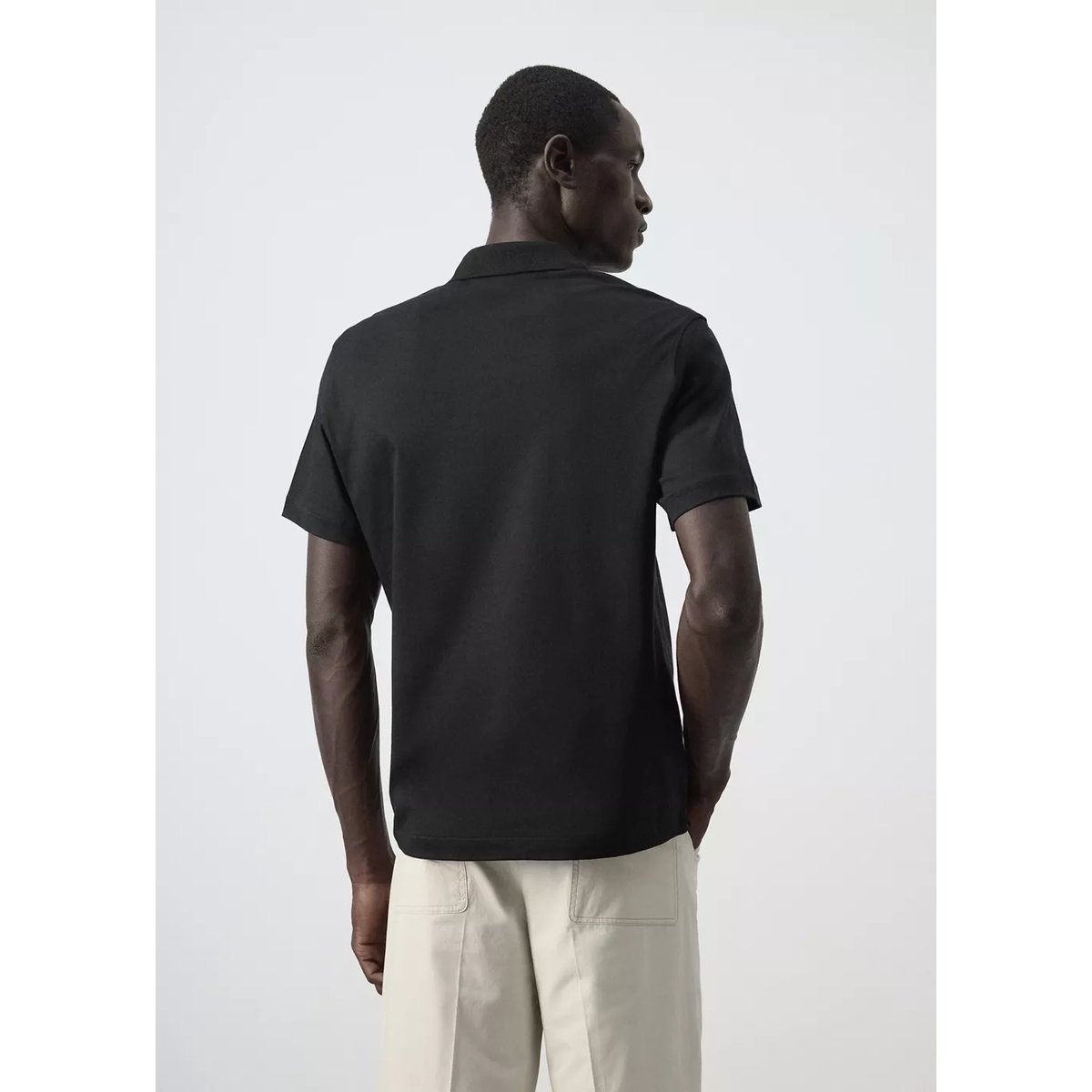 Polo coton regular-fit noir, MANGO MAN