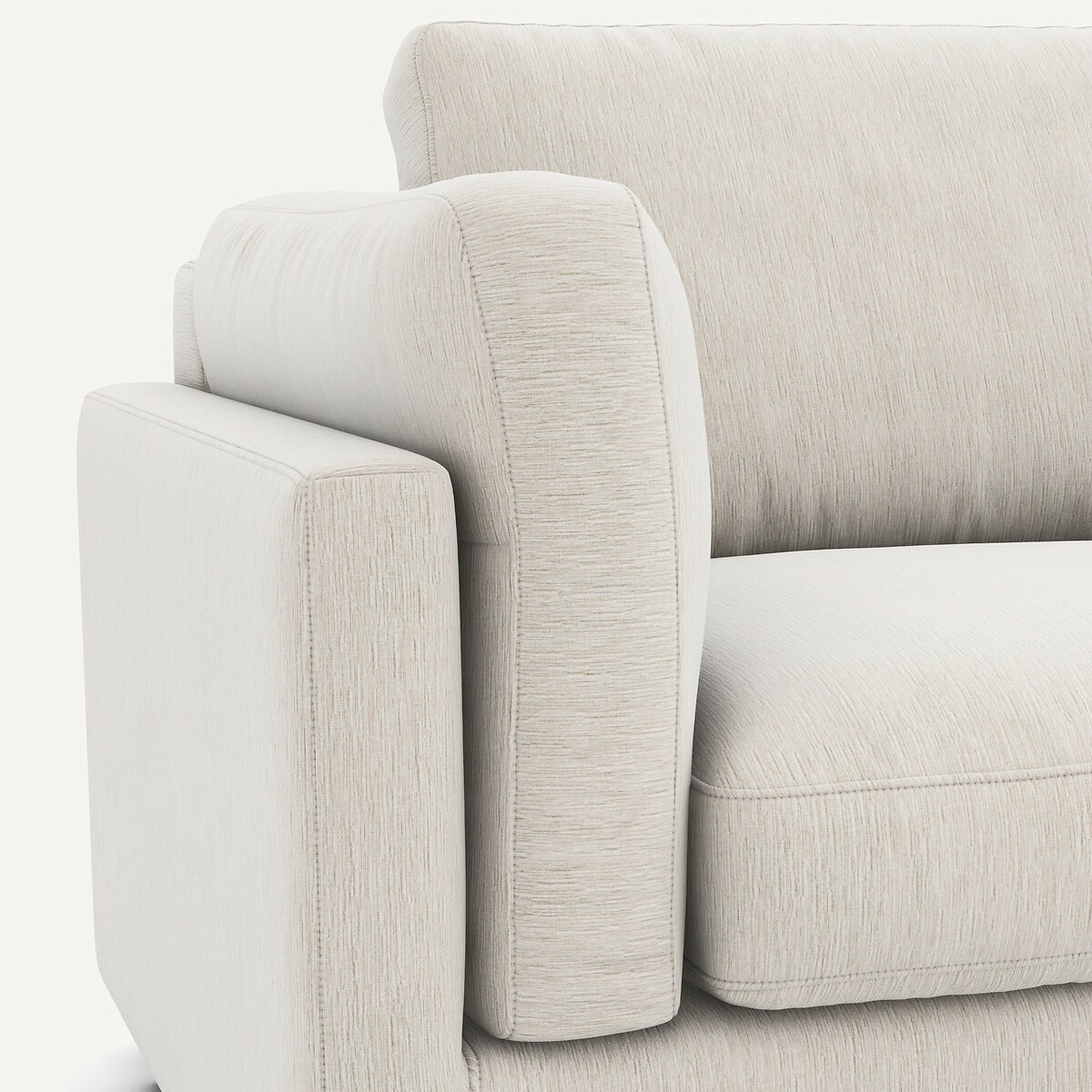 Canapé convertible, en velours chenille, CÉSAR blanc, AM.PM