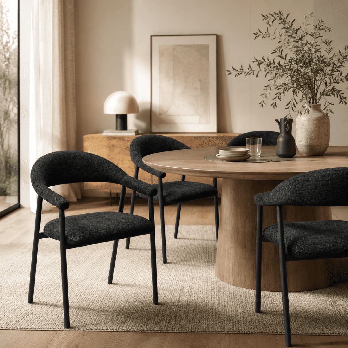 Lot de 2 chaises - AREN noir, CALICOSY