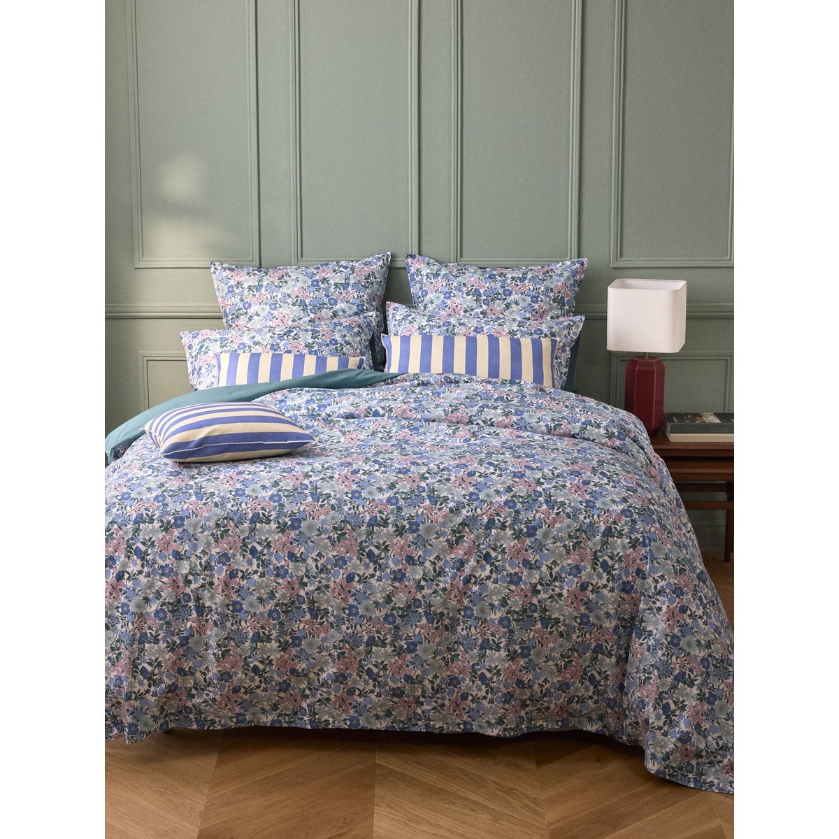 Taie d'oreiller percale de coton et tissu Liberty liberty clara bell, CYRILLUS