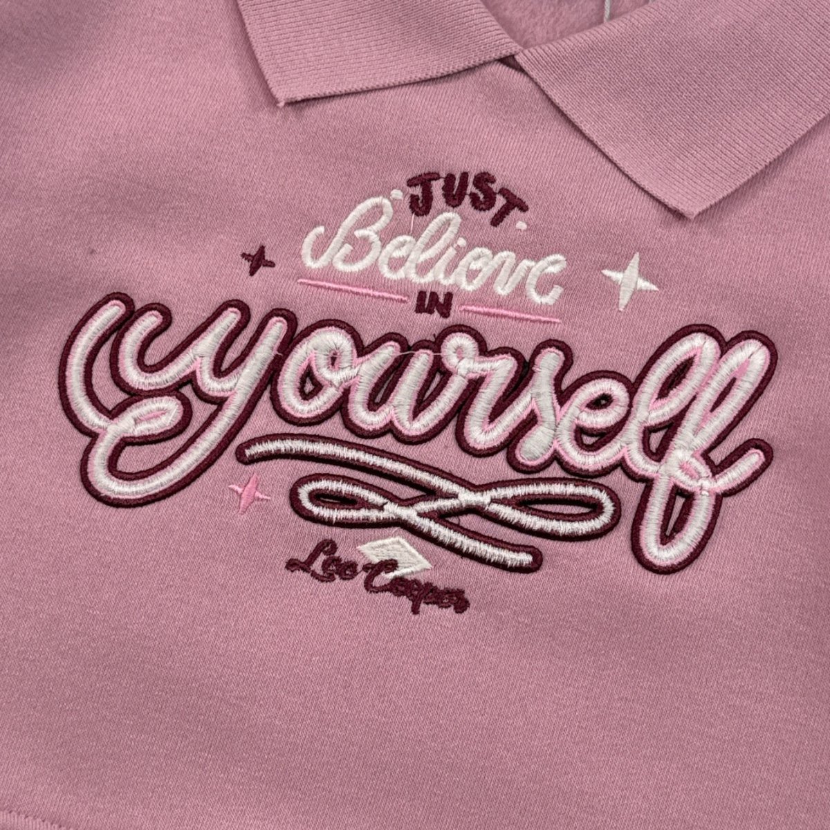 Sweat col rond imprimé, coupe décontractée, manches longues et détails brodés VARSITY rose, LEE COOPER