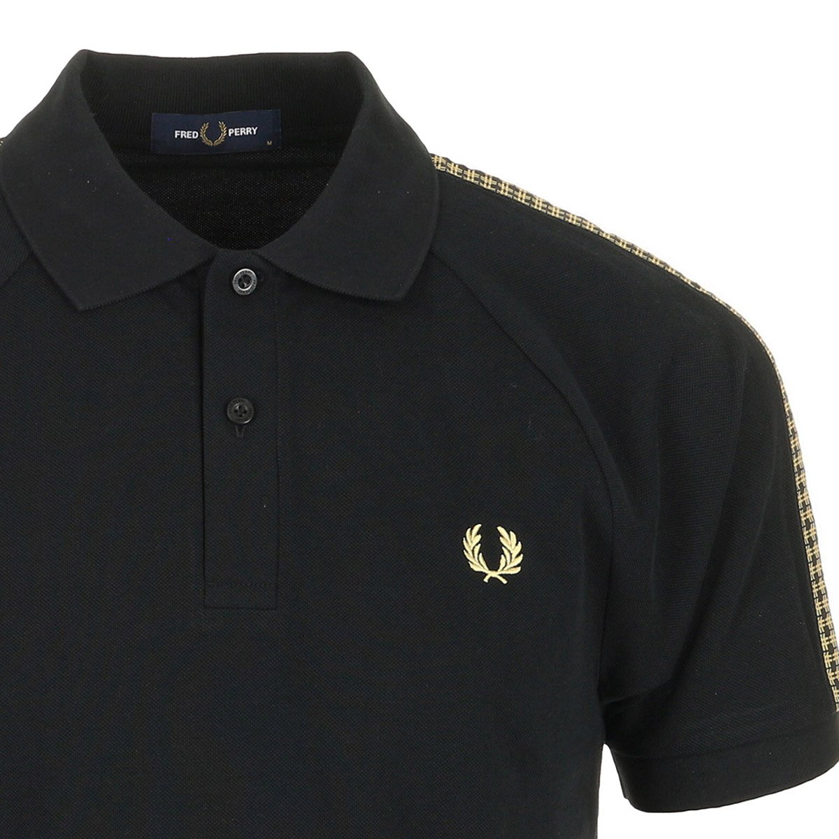 CROSS TAPE POLO SHIRT black, FRED PERRY