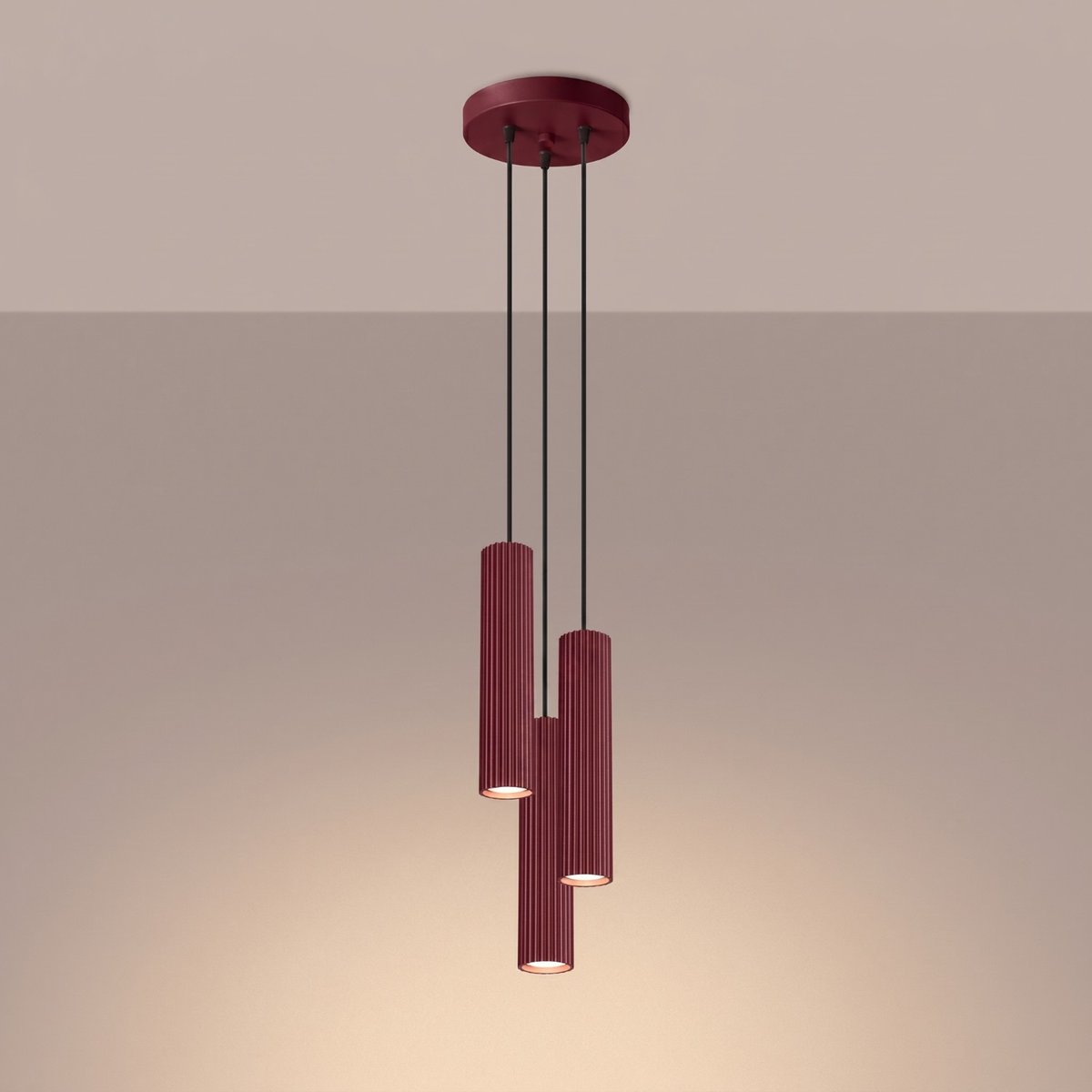 Suspension Aluminium Bourgogne GU10 3 Karbon bourgogne, EDEN