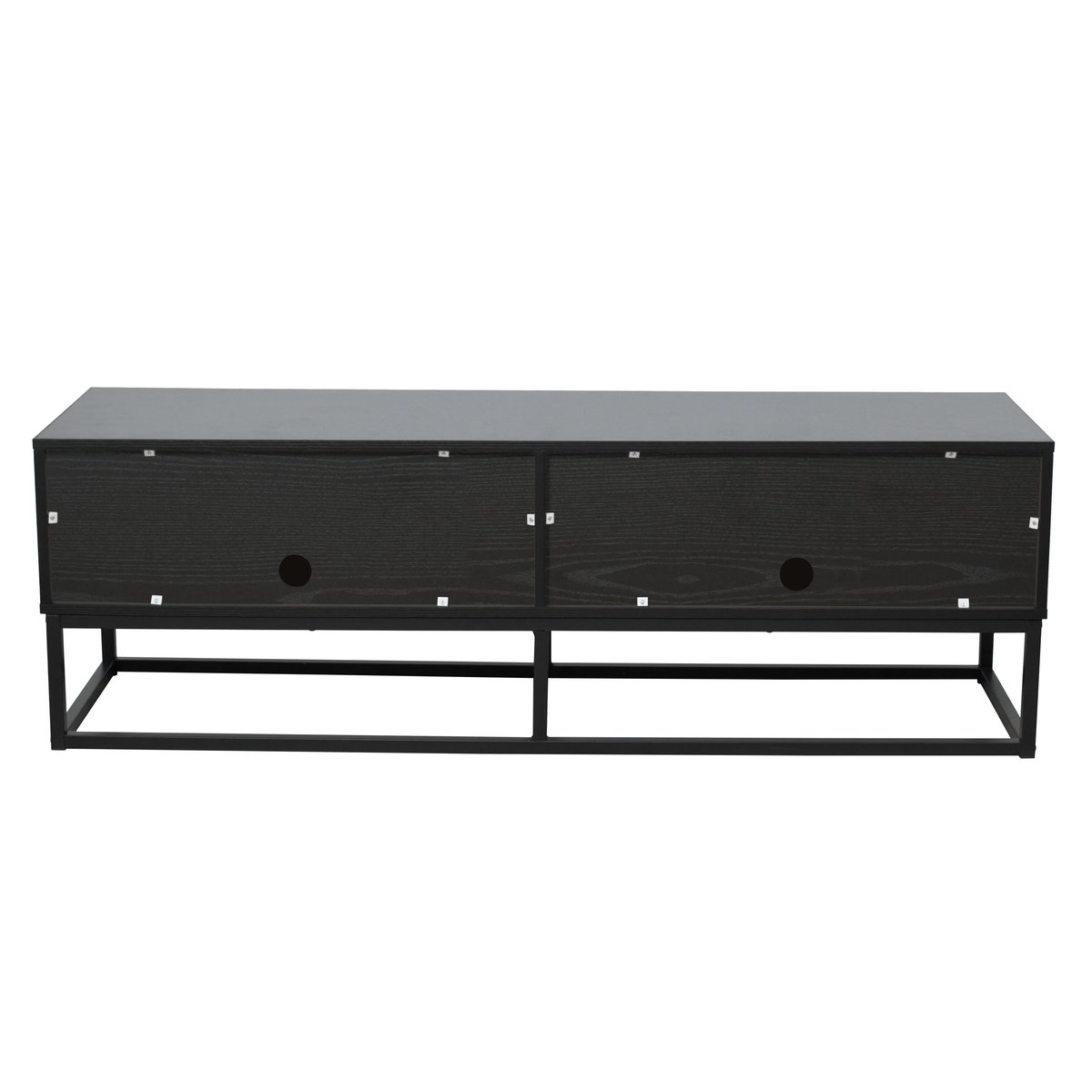 Meuble TV en mélaminé 140 cm, JASPER noir, OVIALA