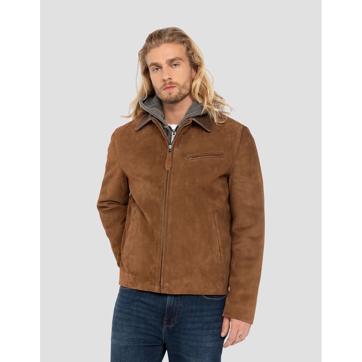 LCWORK25 Suede Utility Jacket camel, SCHOTT