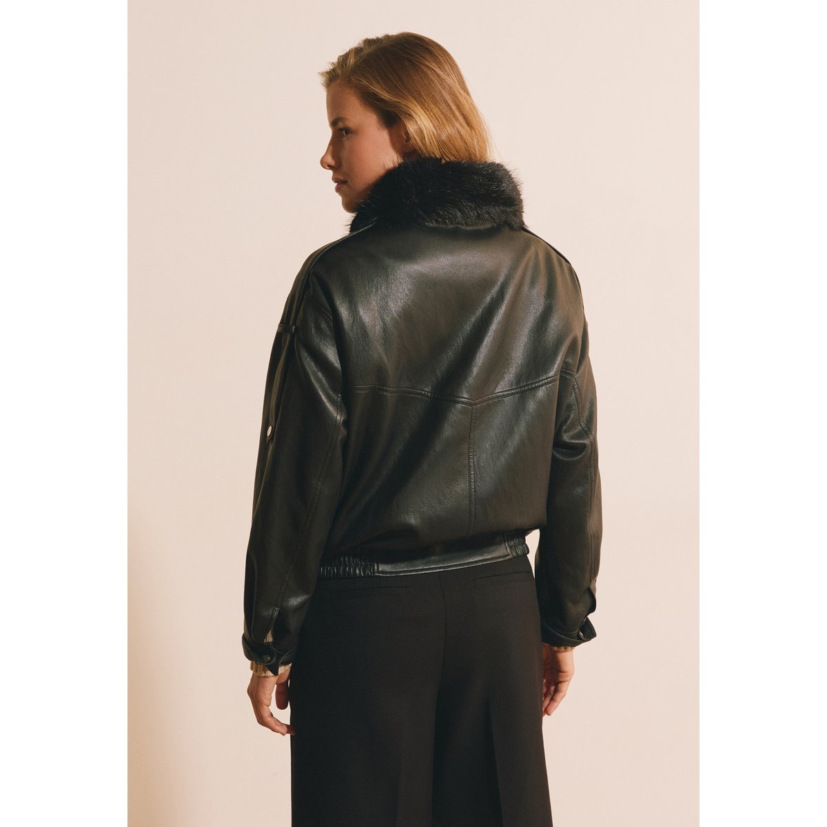 ETAM GROSSE PIECE MEGAN PU - BLOUSON noir, ETAM