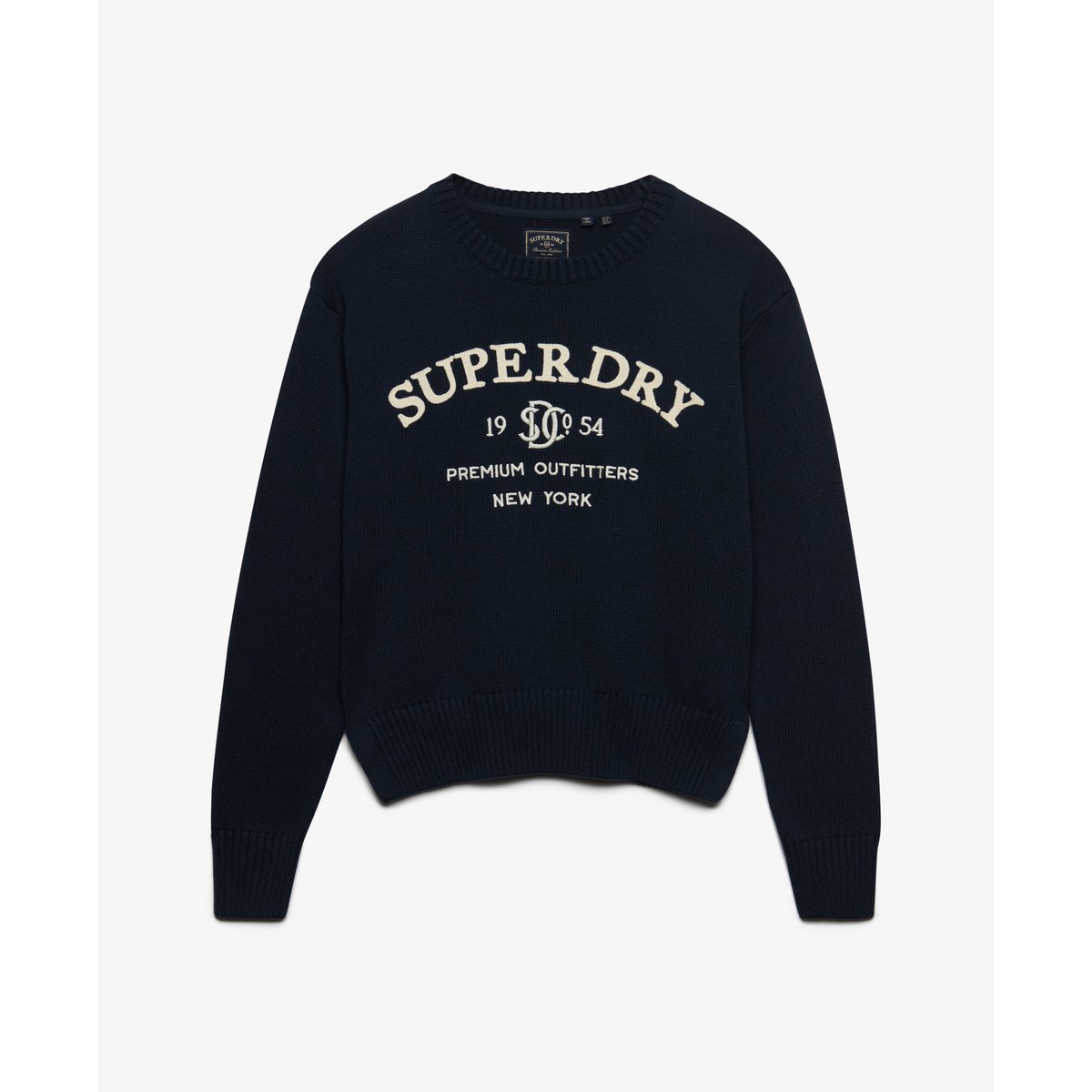 Pull à Logo Heritage bleu marine éclipse/écru, SUPERDRY