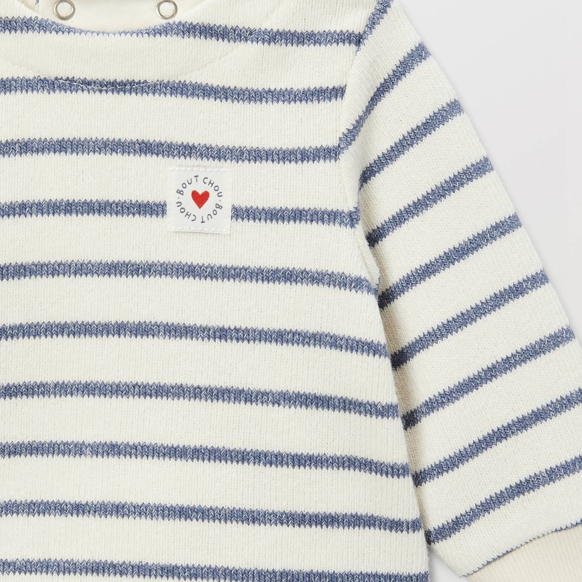 Ensemble pull rayé et pantalon uni pierre bleue, BOUT'CHOU