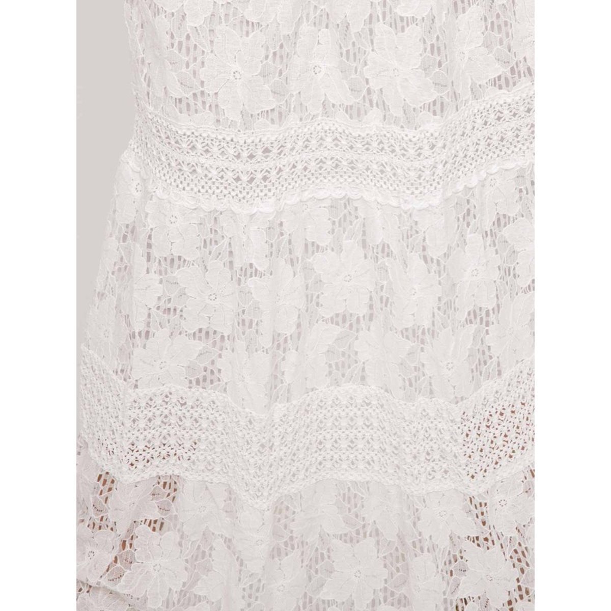 Jupe Longue Dentelle Xestina blanc, DONA LISA