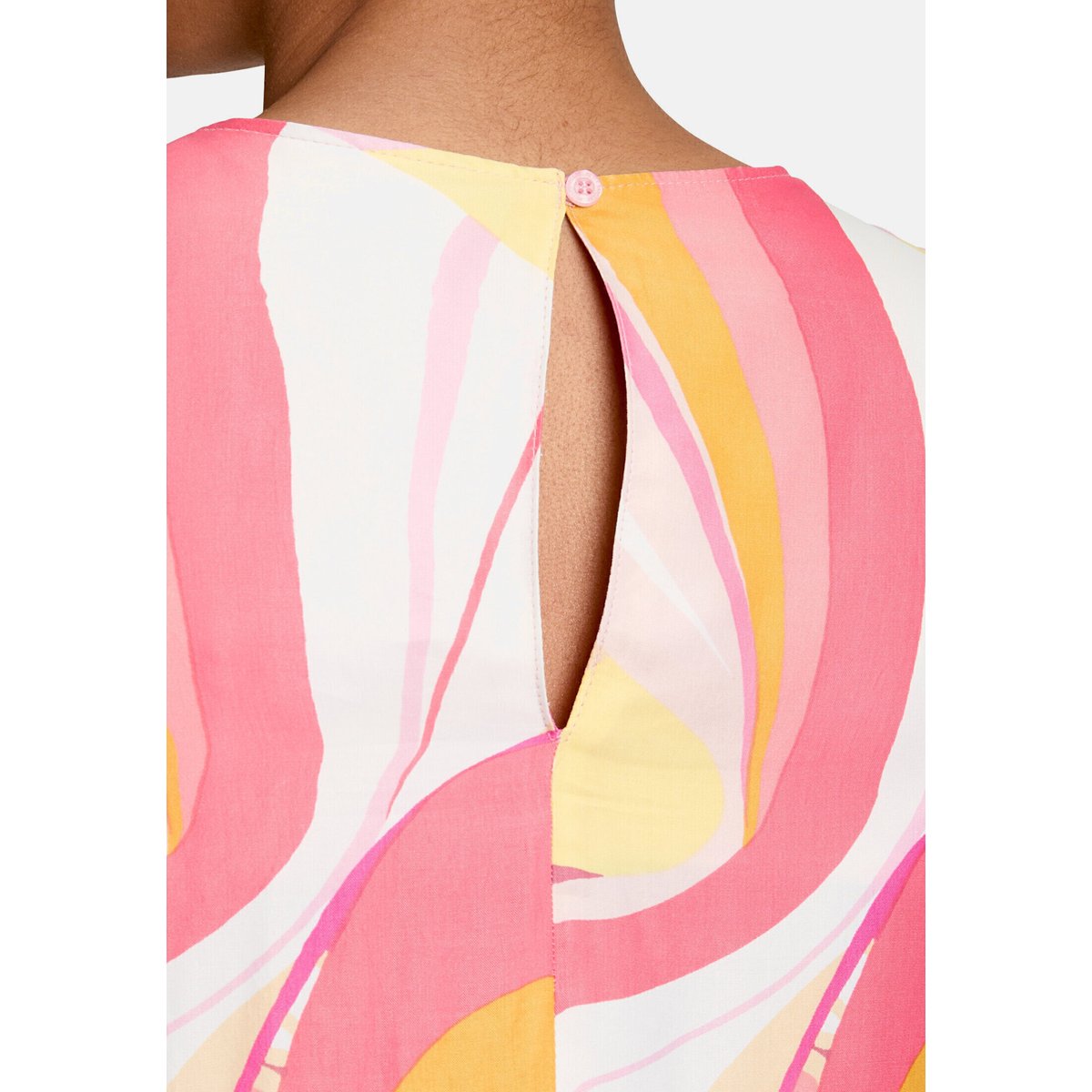 Robe d'été à encolure ronde rosé/yellow, BETTY BARCLAY