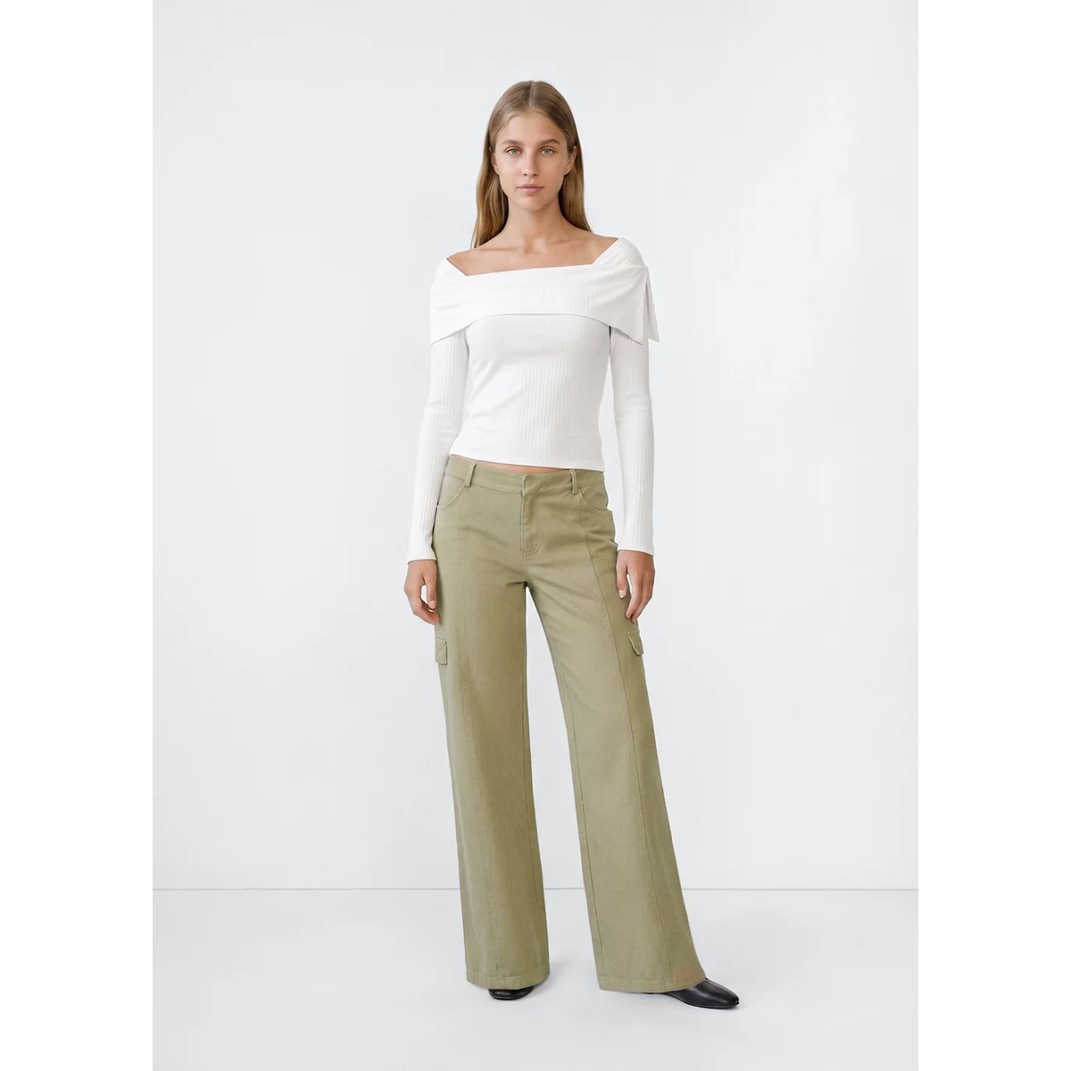 Pull-over col roulé coton blanc cassé, MANGO TEEN