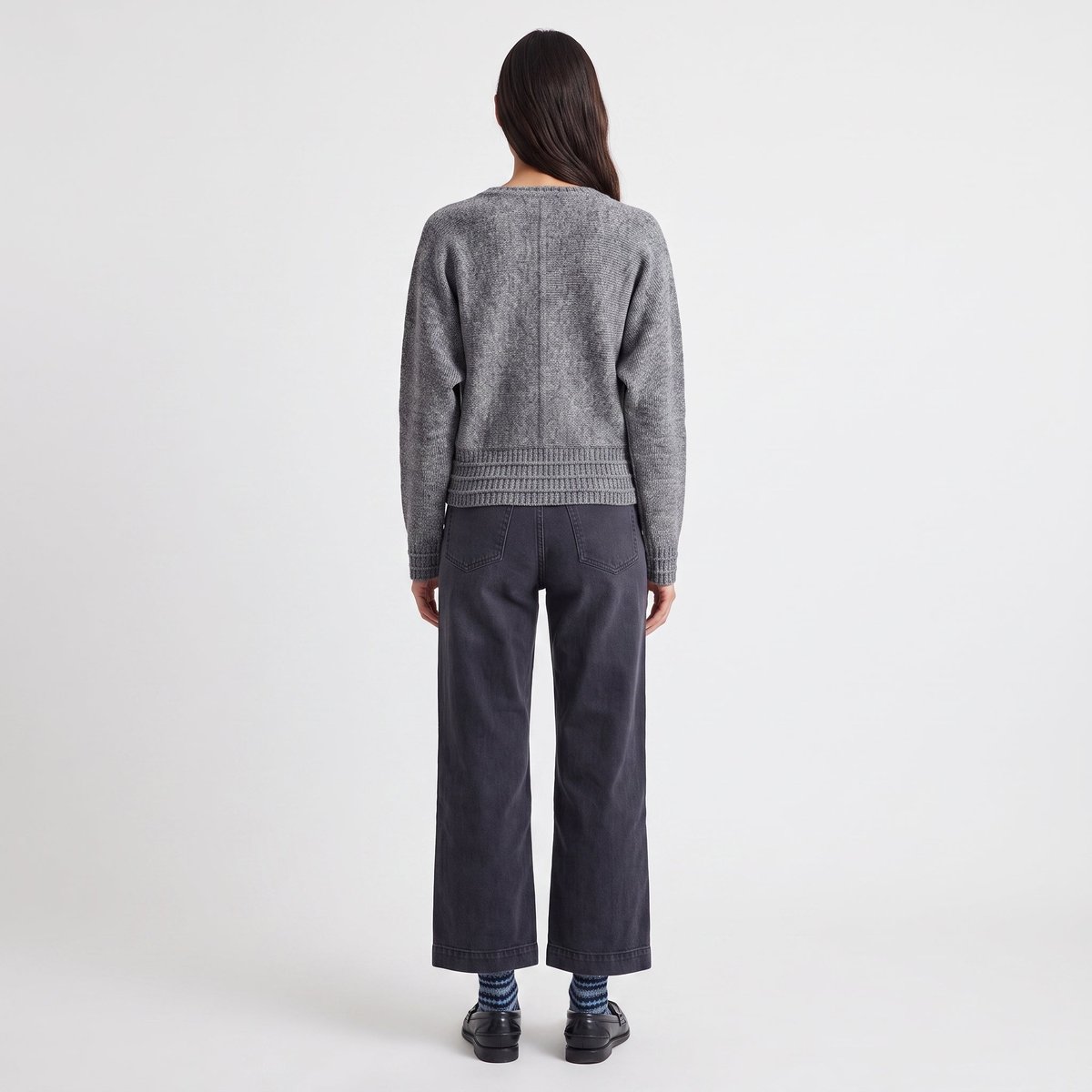 Pull maille torsadée col rond manches longues CORIA gray, ARTLOVE