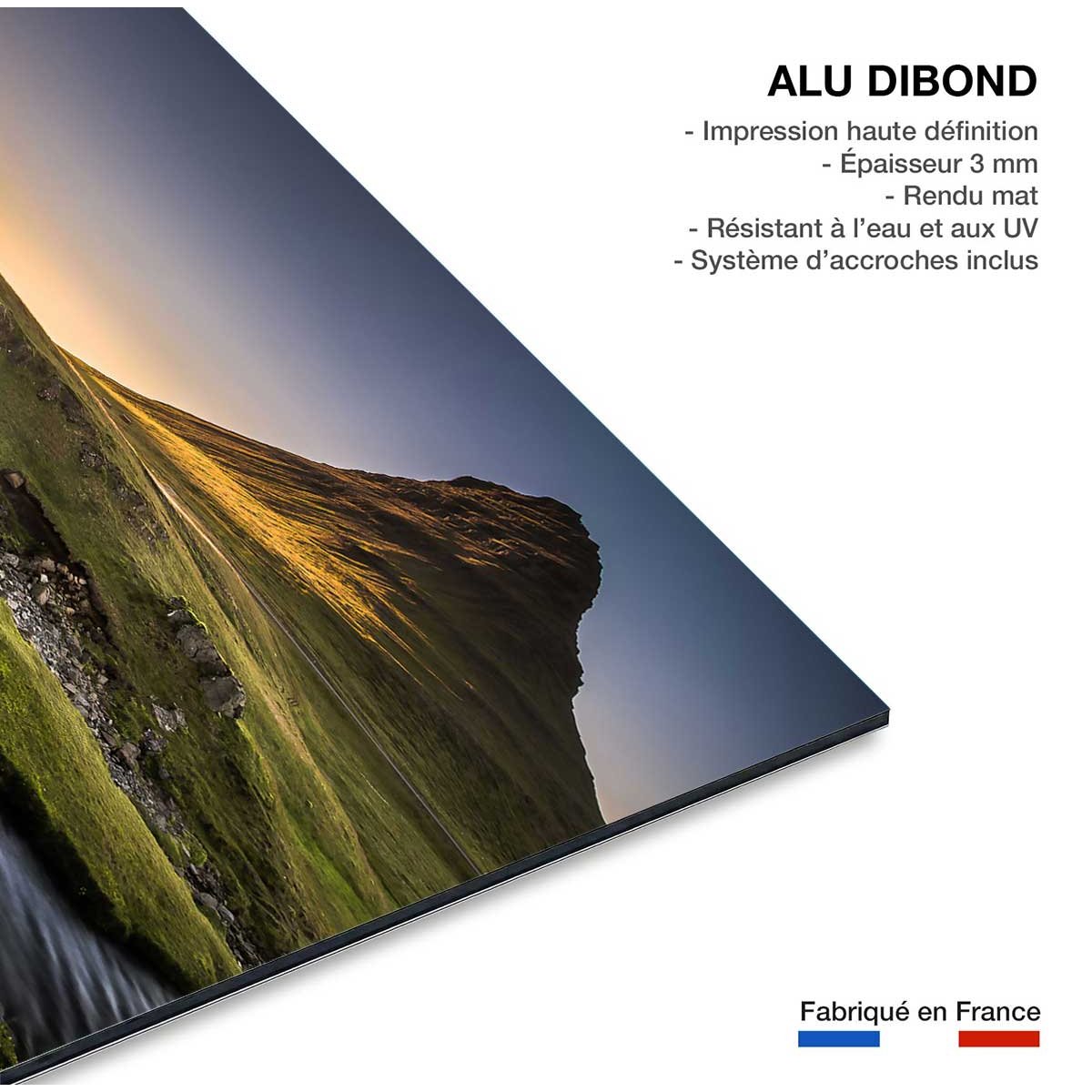 Tableau cascade o - kirkjufell islande tableau alu dibond, HEXOA