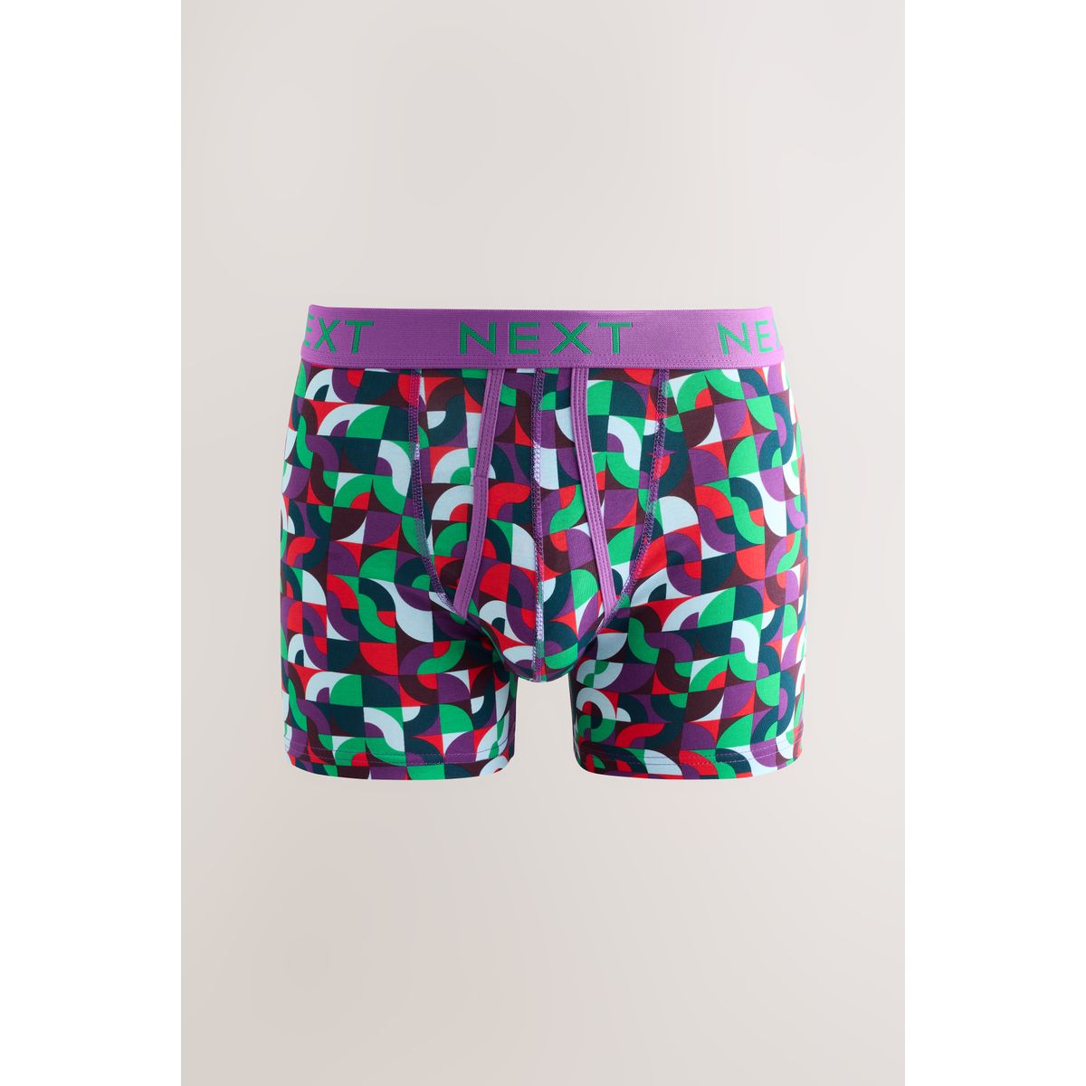 Boxer avec ouverture sur le devant, lot de 5 imprimé géométrique cercle bleu vif/orange/violet, NEXT
