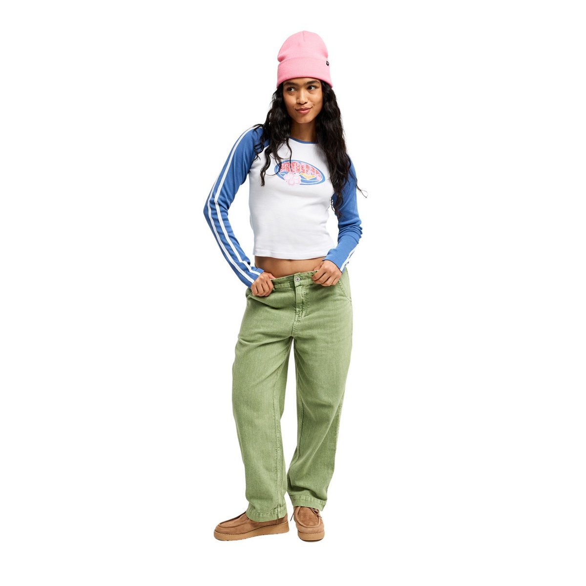 Pantalon à taille élastique BREAK MY SOUL. vert oil green, ROXY