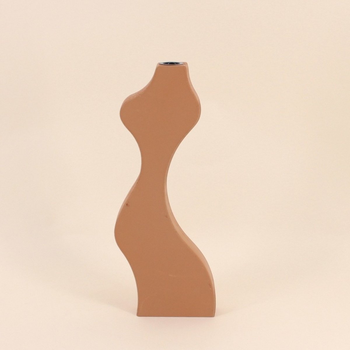 Set de 2 bougeoirs design terracotta - blanc, ORNAMI