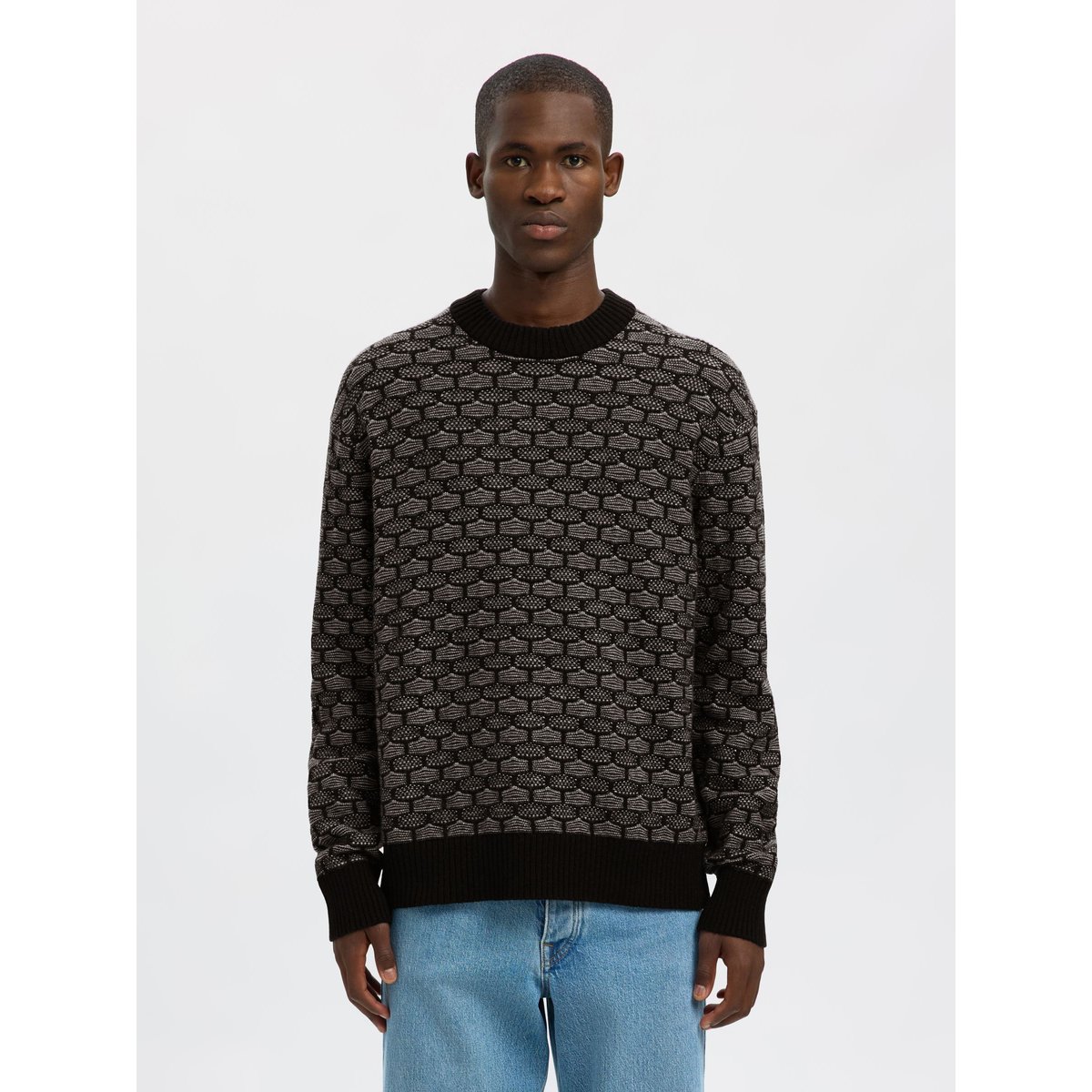 Pull En Maille noir - black, SELECTED