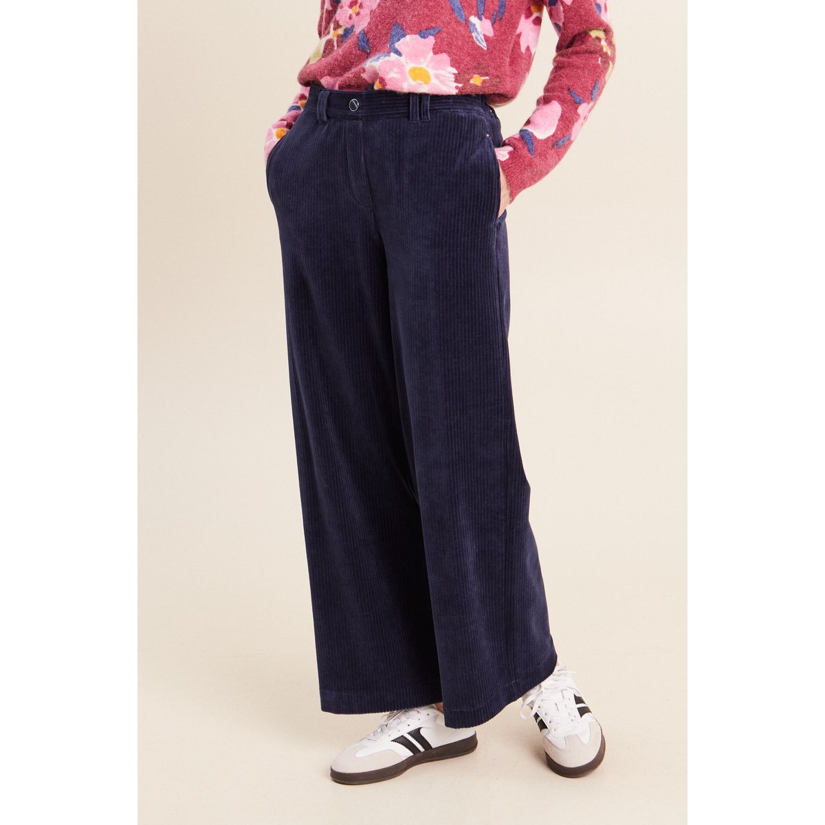 Pantalon en velours bleu marine, BREAL