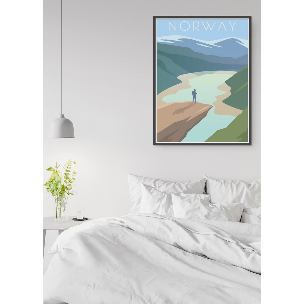 Affiche Norvège blanc, L'AFFICHERIE