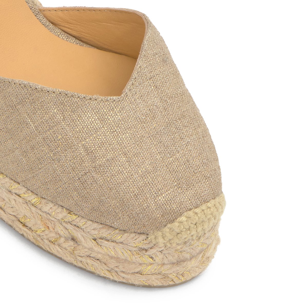 Espadrilles compensées en jute tressée à découpe en V CHIARA EXTRA PLATFORM taupe, CASTANER