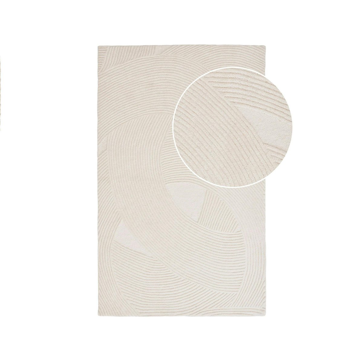 Tapis contemporain en laine tufté main FEZ crème, PIER IMPORT