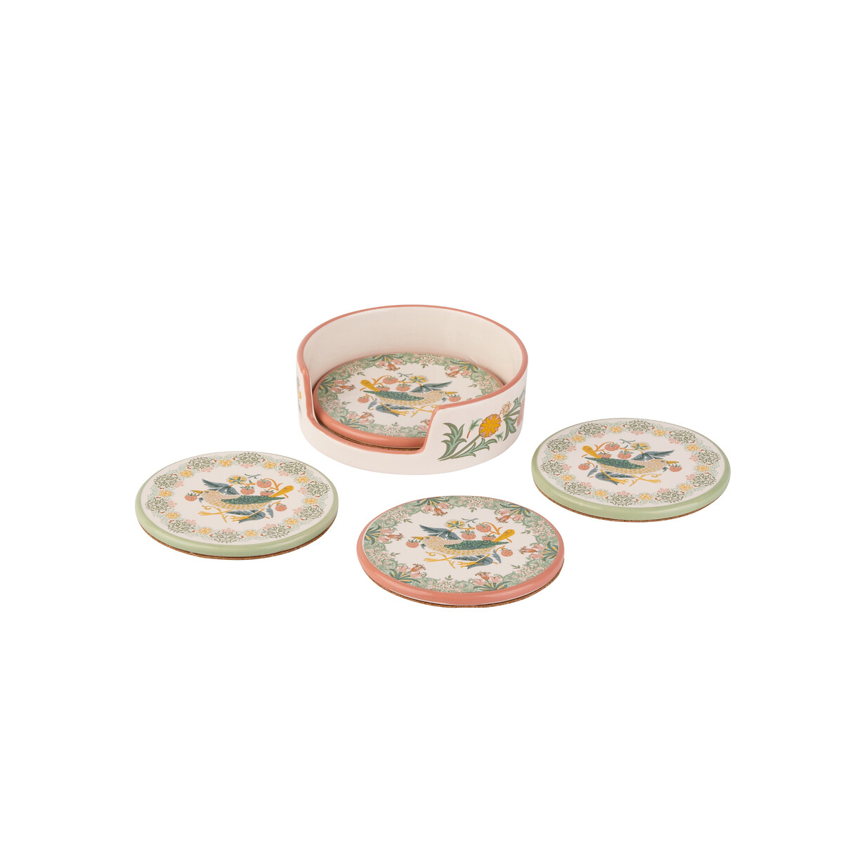 Set of 4 Kitchen Garden Coasters multi-coloured, WILLIAM MORRIS AT HOME