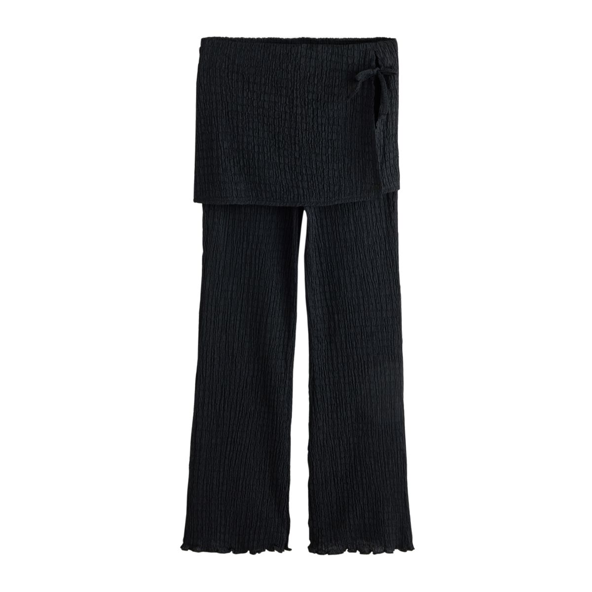 Pantalon évasé avec jupe superposée noir, NEXT