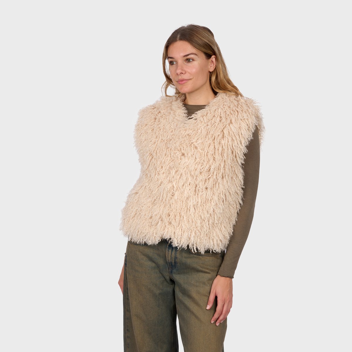 Gilet sans manches à coupe classique BETH beige clair, OAKWOOD