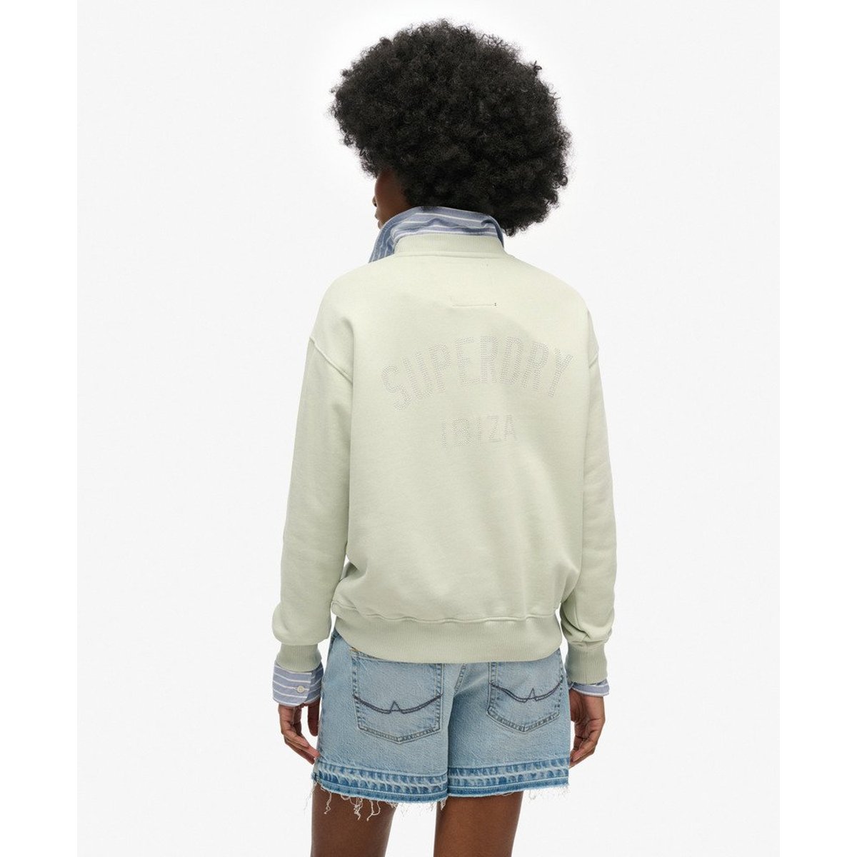 Sweat ras du cou ample Sport Luxe bleu fumé, SUPERDRY