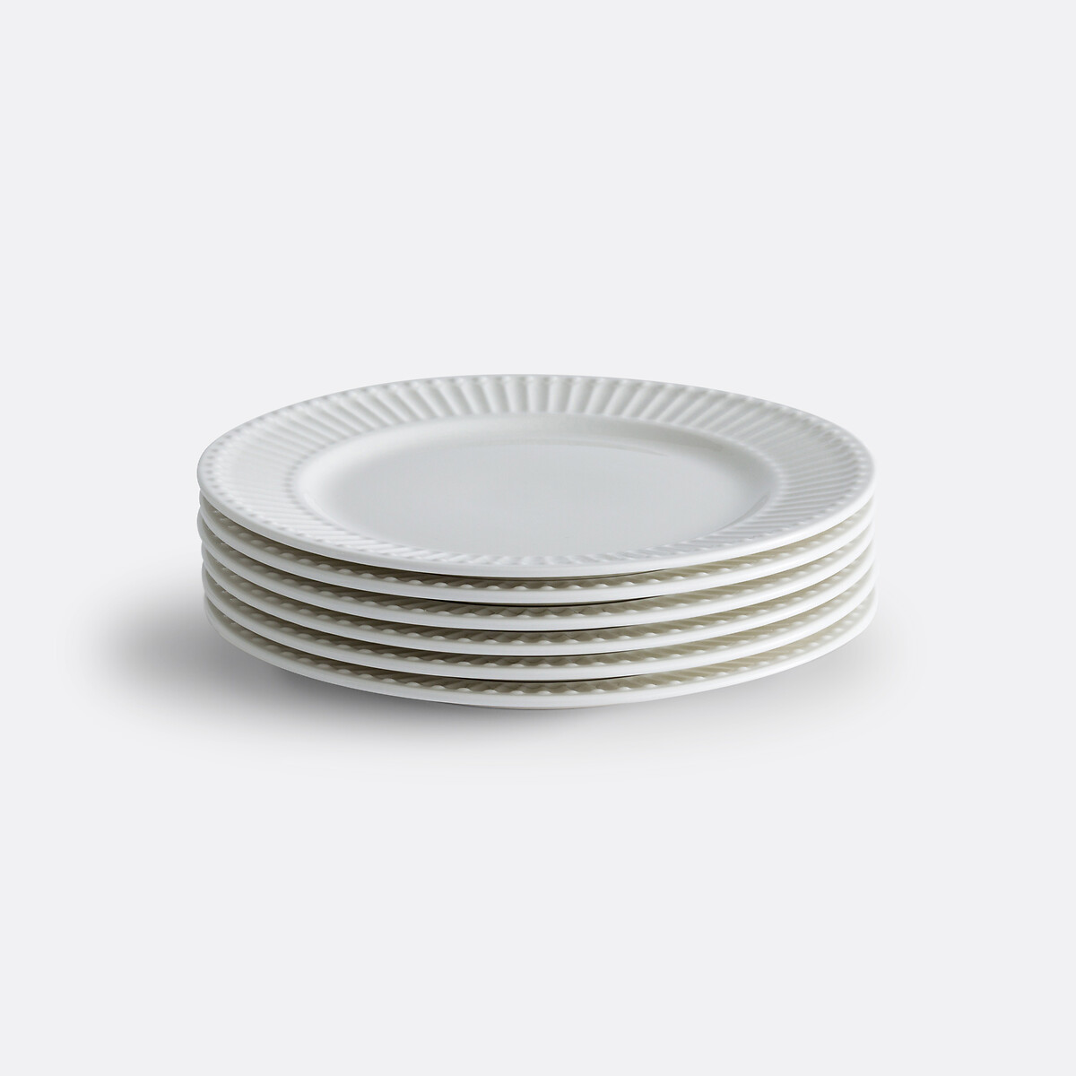 Lot de 6 assiettes à dessert en porcelaine, Jewely blanc, LA REDOUTE INTERIEURS