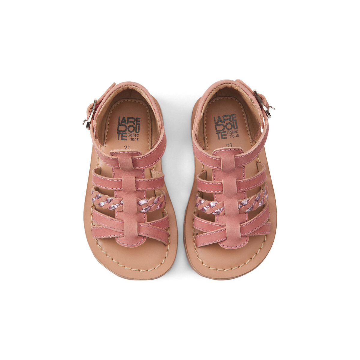 Kids Leather Sandals pink, LA REDOUTE COLLECTIONS
