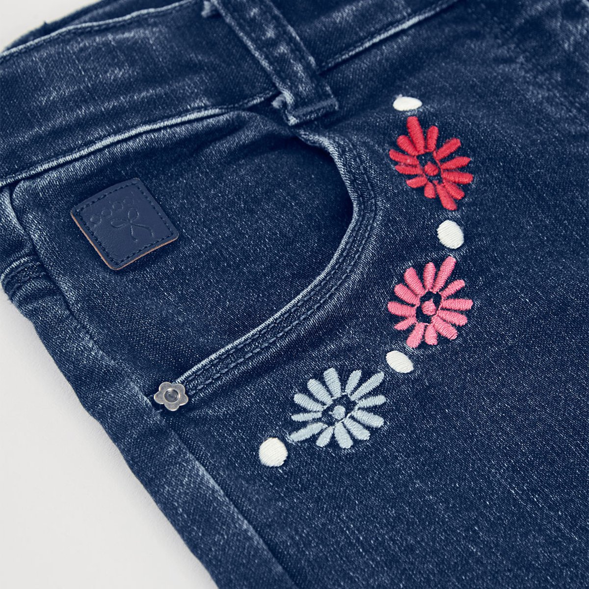 Pantalon fille en denim bleu, BOBOLI